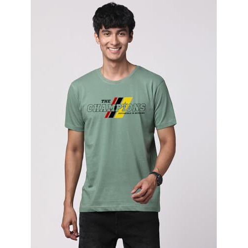 Adro Men's Graphic Printed 100% Cotton T-Shirt - Regular Fit, Printed T-Shirts For Men (Rn24-Cmp-Pt_Pista_S)