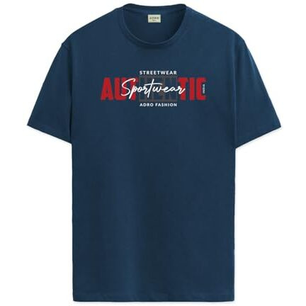 Adro Men's Graphic Printed 100% Cotton T-Shirt - Regular Fit, Printed T-Shirts For Men (Rn24-Spt-Sb_Teal_L)