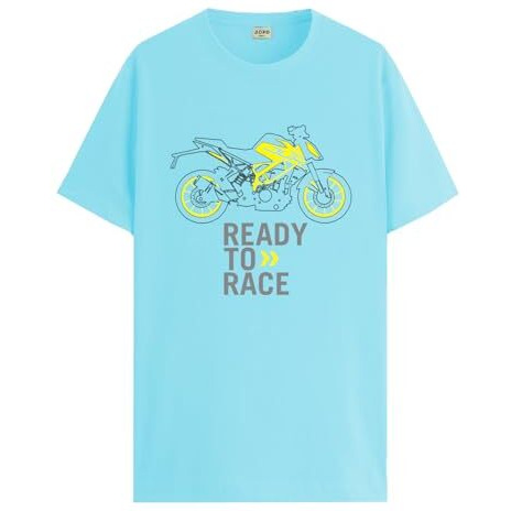 Adro Men's Biker Design Printed 100% Cotton T-Shirt - Regular Fit, Printed T-Shirts For Men (Rn24-Ktm-Mi_Mint_M)
