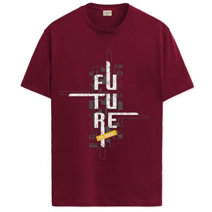 Adro Men's Graphic Printed 100% Cotton T-Shirt - Regular Fit, Printed T-Shirts For Men (Rn24-Ftr-Mr_Maroon_2Xl)