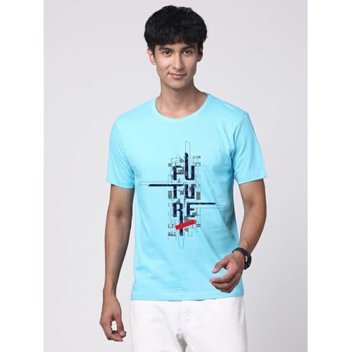 Adro Men's Graphic Printed 100% Cotton T-Shirt - Regular Fit, Printed T-Shirts For Men (Rn24-Ftr-Mi_Mint_2Xl)