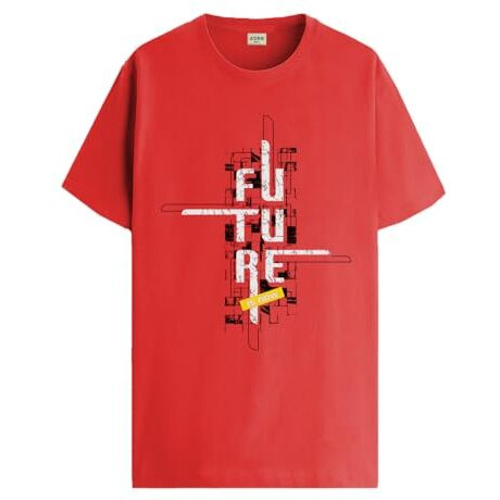 Adro Men's Graphic Printed 100% Cotton T-Shirt - Regular Fit, Printed T-Shirts For Men (Rn24-Ftr-Rd_Red_M)