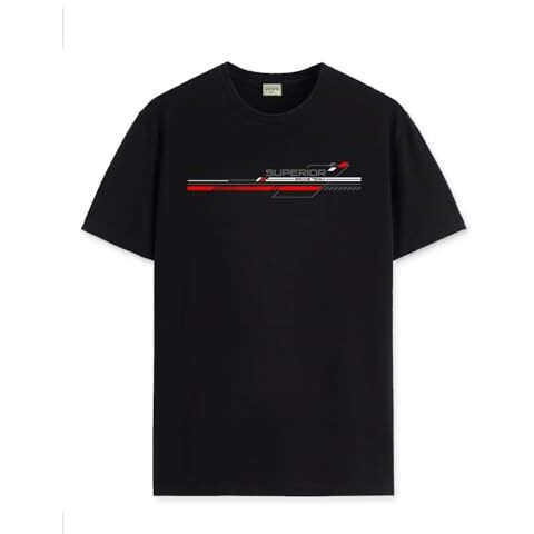Adro Men's Graphic Printed 100% Cotton T-Shirt - Regular Fit, Printed T-Shirts For Men (Rn24-Rac-Bl_Black_L)
