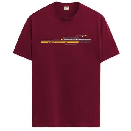 Adro Men's Graphic Printed 100% Cotton T-Shirt - Regular Fit, Printed T-Shirts For Men (Rn24-Rac-Mr_Maroon_2Xl)
