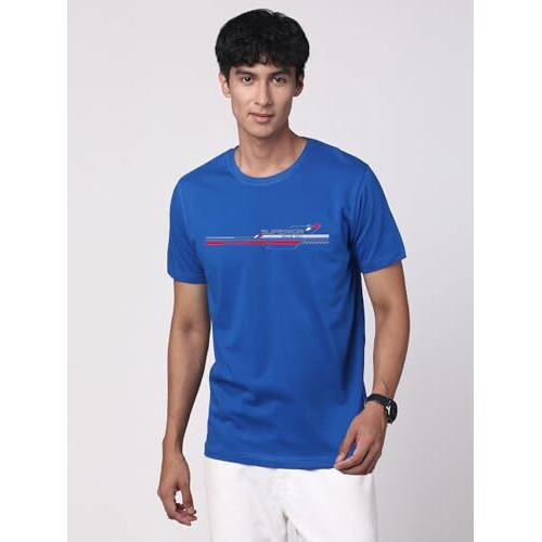Adro Men's Graphic Printed 100% Cotton T-Shirt - Regular Fit, Printed T-Shirts For Men (Rn24-Rac-Rb_Royal Blue_Xl)