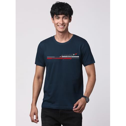 Adro Men's Graphic Printed 100% Cotton T-Shirt - Regular Fit, Printed T-Shirts For Men (Rn24-Rac-Sb_Teal_S)