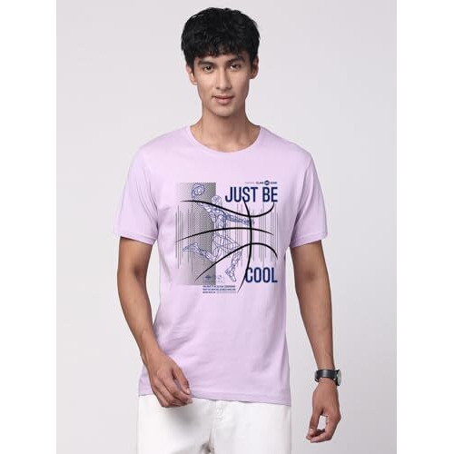 Adro Men's Graphic Printed 100% Cotton T-Shirt - Regular Fit, Printed T-Shirts For Men (Rn24-Bcl-Pu_Purple_2Xl)
