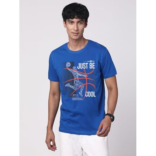 Adro Men's Graphic Printed 100% Cotton T-Shirt - Regular Fit, Printed T-Shirts For Men (Rn24-Bcl-Rb_Royal Blue_L)