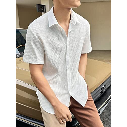 Dhruvi Trendz Mens Rayon Shirt Regular Fit Casual (Dt-Ms-6152_White_Xl)