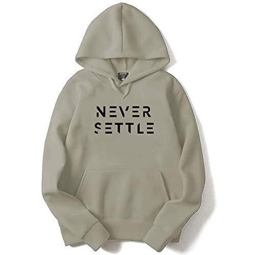 Adro Men's Cotton Neck Hooded Sweatshirt (H22-M-Set-Ch_Beige_Xl)