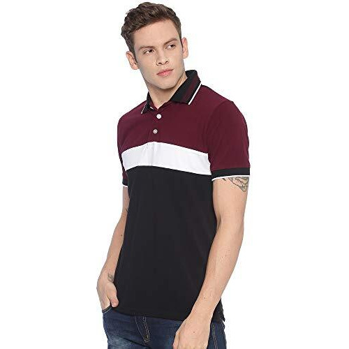 Adro Premium Men's Regular Fit Polo T-Shirt (Burgundy S)