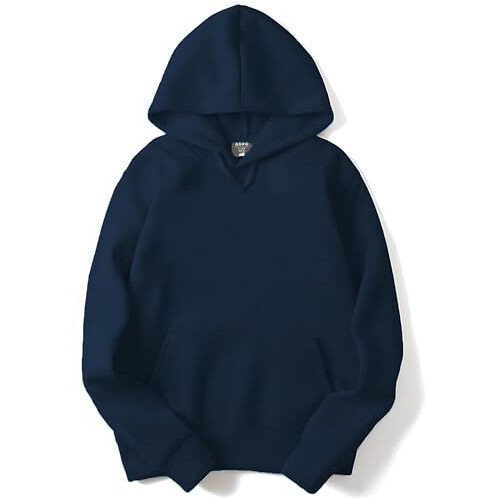 Adro Men's Cotton Neck Hooded Sweatshirt (H-A-Pln-Nb_Navy_2Xl)