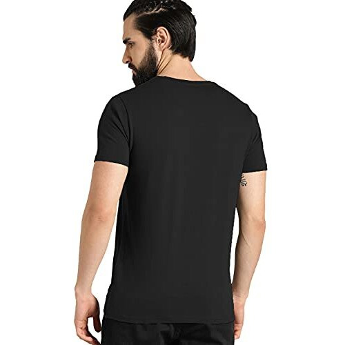 Adro Mens Believe In Your Self Printed T-Shirt (R22-M-Bel-Bl_Black_L)