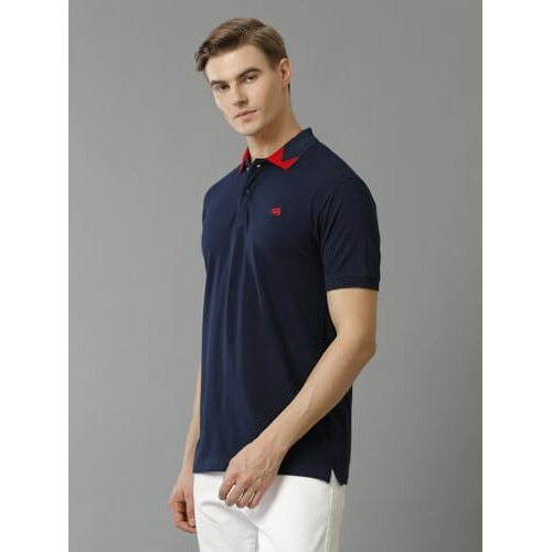 Adro Premium Cotton Polo For Men (P23-H-Pln_Navy Blue_ 2Xl)