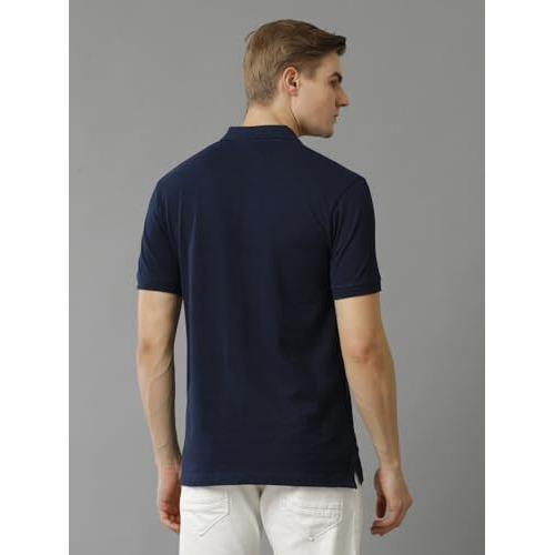 Adro Premium Cotton Polo For Men (P23-H-Pln_Navy Blue_ M)
