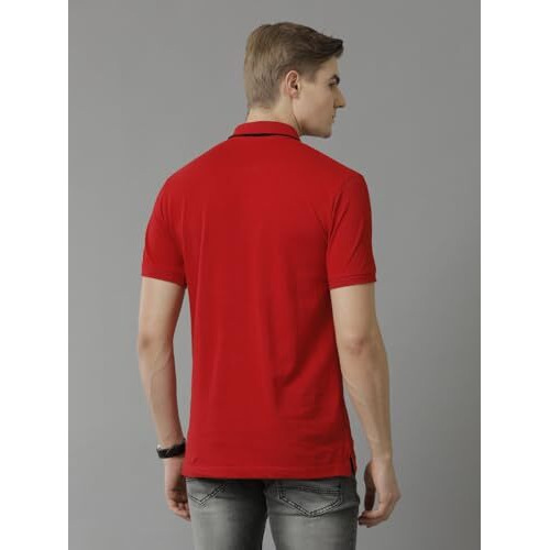 Adro Premium Cotton Polo For Men (Pn23-H-Pln-Rd_Red_S)