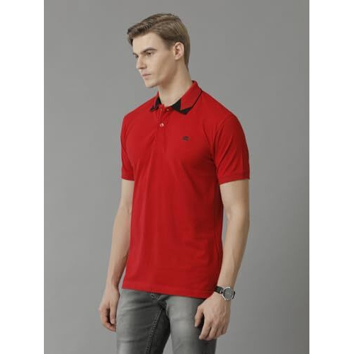 Adro Premium Cotton Polo For Men (Pn23-H-Pln-Rd_Red_S)
