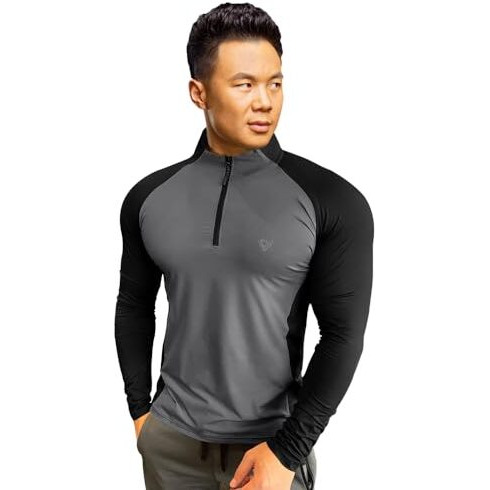 Eyebogler Men High Neck Colourblocked Full Sleeve Regualr Fit T-Shirt