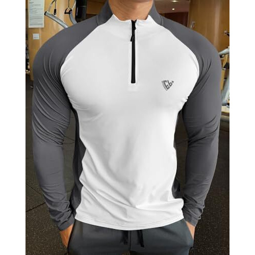 Eyebogler Men High Neck Colourblocked Full Sleeve Regualr Fit T-Shirt