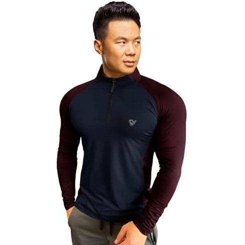 Eyebogler Men High Neck Colourblocked Full Sleeve Regualr Fit T-Shirt