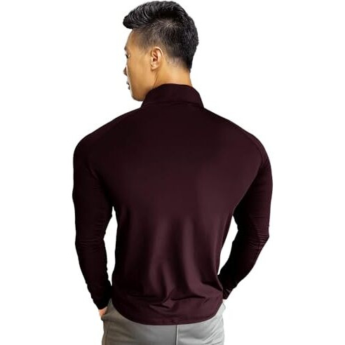 Eyebogler Men High Neck Colourblocked Full Sleeve Regualr Fit T-Shirt