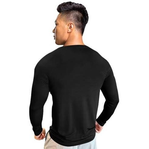 Eyebogler Men Round Neck Solid Full Sleeve Regualr Fit T-Shirt Black