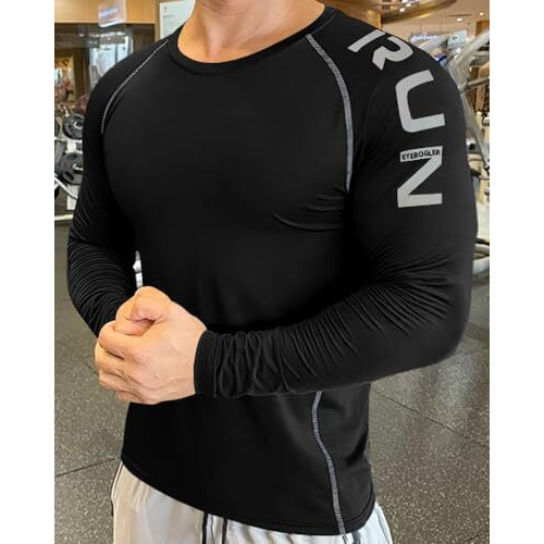Eyebogler Men Round Neck Solid Full Sleeve Regualr Fit T-Shirt Black