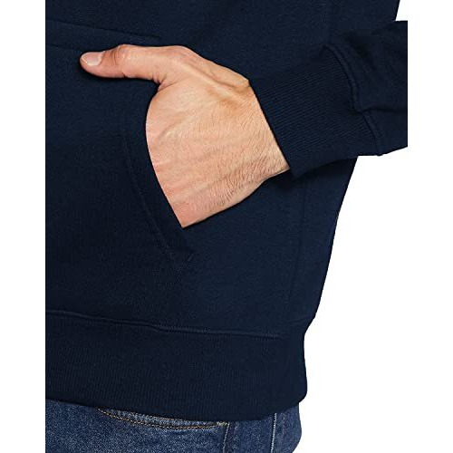 Adro Men's Cotton Neck Hooded Sweatshirt (H22-Gl-Bir-Nb_Navy_S)