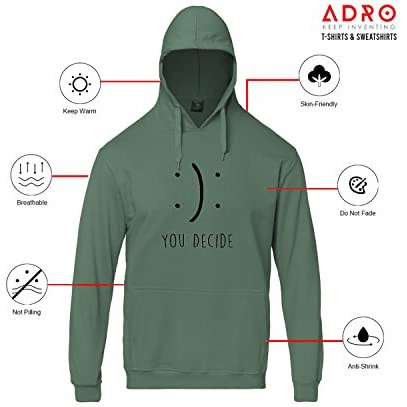 Adro Men's You Decide Printed Hooded Neck Cotton Hoodies Sweatshirts (H21-M-Dec-Pt_Pista_Xl)