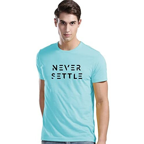 Adro Mens Never Settle Cotton T-Shirt (Rn22-03-Set-Mi_Mint_S)