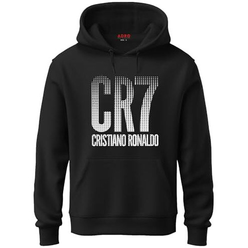 Adro Men's Cotton Neck Hooded Sweatshirt (H21-M-Cr07-Bl_Black_2Xl)