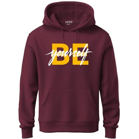 Adro Men's Cotton Neck Hooded Sweatshirt (H21-M-Byo-Mr_Maroon_2Xl)