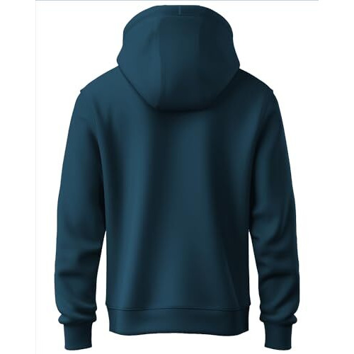 Adro Men's Cotton Neck Hooded Sweatshirt (H21-M-Dba-Sb_Teal_L)
