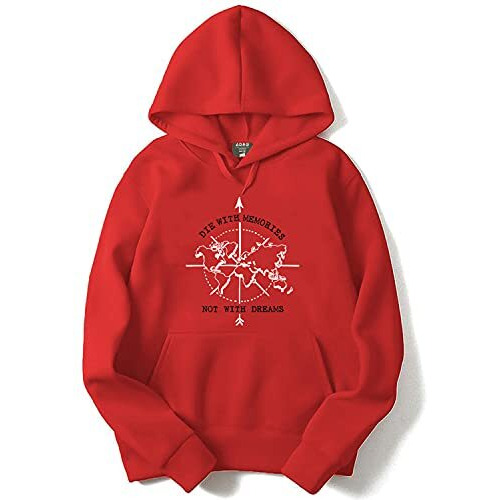 Adro Men's Cotton Neck Hooded Sweatshirt (H21-M-Die-Rd_Red_M)