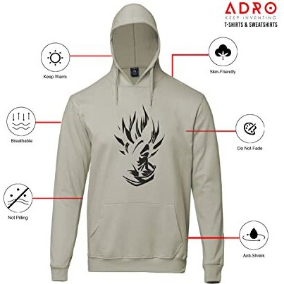 Adro Men's Cotton Hooded Neck Hooded Sweatshirt (H21-M-Gok-Ch_Beige_M)