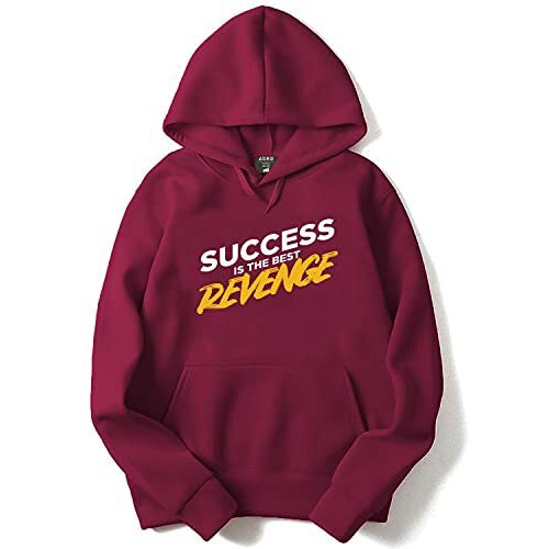 Adro Men's Cotton Neck Hooded Sweatshirt (H21-M-Rev-Mr_Maroon_M)