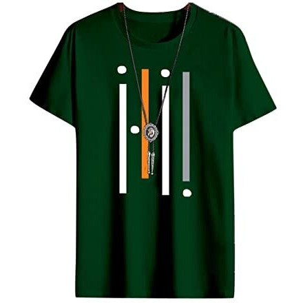 Lookmark Men's Stylish Pure Cotton Printed Regular Fit Tshirt (Mt13-S-Green)