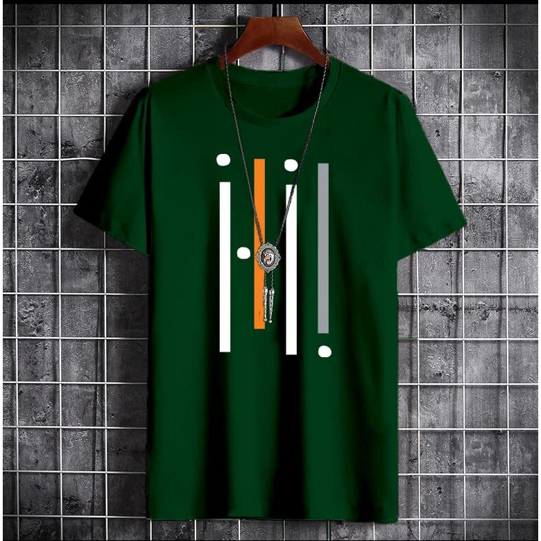 Lookmark Men's Stylish Pure Cotton Printed Regular Fit Tshirt (Mt13-S-Green)