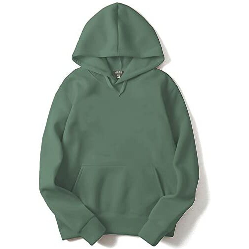 Adro Men's Cotton Neck Hooded Sweatshirt (H22-M-Pln-Pt_Pista_Xl)