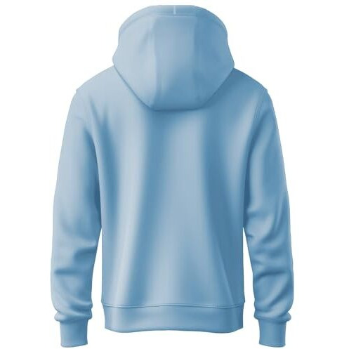 Adro Men's Cotton Neck Hooded Sweatshirt (H22-M-Pln-Sk_Skyblue_S)