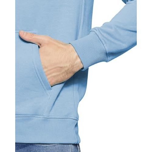 Adro Men's Cotton Neck Hooded Sweatshirt (H22-M-Pln-Sk_Skyblue_Xl)