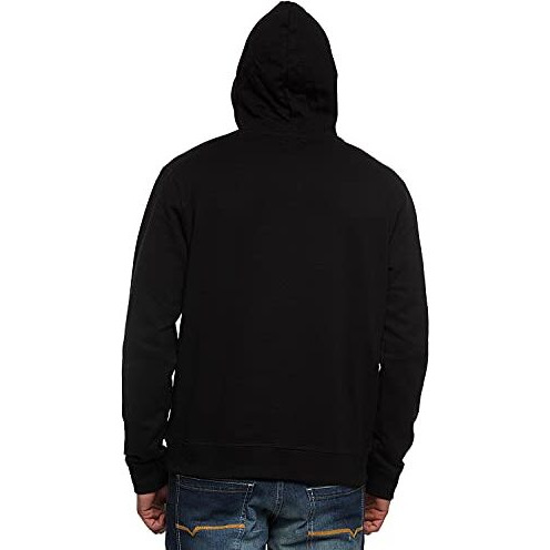 Adro Men's Cotton Neck Hooded Sweatshirt (H21-M-Nww-Bl_Black_S)