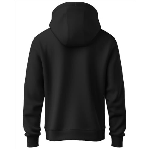 Adro Men's Cotton Neck Hooded Sweatshirt (H20-M-Nky-Bl_Black_S)