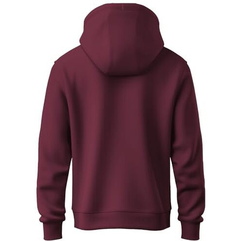 Adro Men's Cotton Neck Hooded Sweatshirt (H20-M-Nky-Mr_Maroon_S)