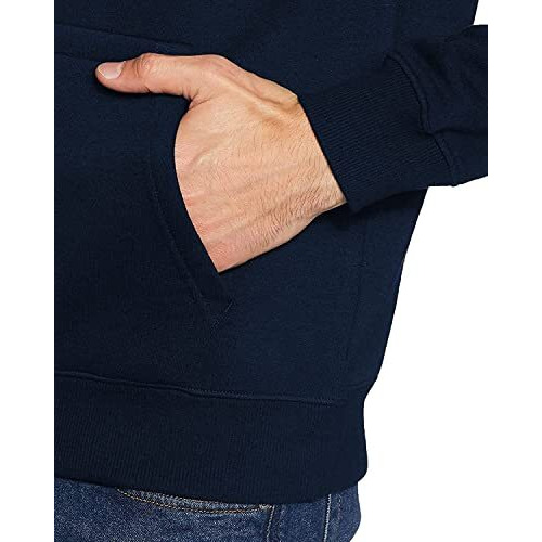 Adro Men's Cotton Neck Hooded Sweatshirt (H20-M-Nky-Nb_Navy_S)
