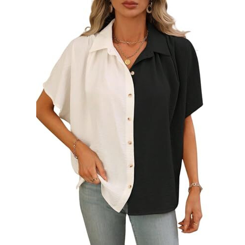 Dhruvi Trendz Women's Color Block Regular Fit Shirt (Dt-W1892_White S)