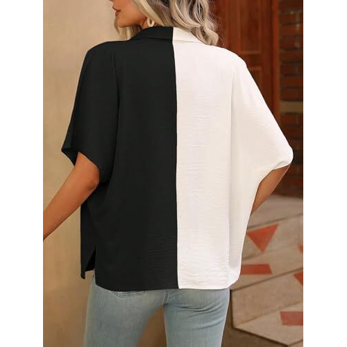 Dhruvi Trendz Women's Color Block Regular Fit Shirt (Dt-W1892_White S)