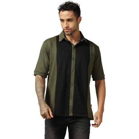 Leriya Fashion Men's Regular Fit Shirt (Lf-Ms-6172_Olive