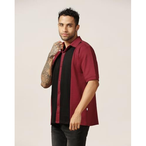 Leriya Fashion Men's Regular Fit Shirt (Lf-Ms-6172_Red