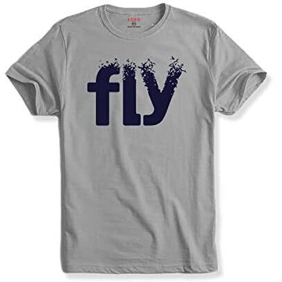 Adro Fly Mens Printed T-Shirts (Rnr-M-Fly-Gr_Grey_Xl)